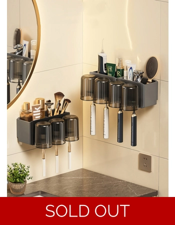 Wall-Mounted Toothbrush Holder & Bathroom Organiser
